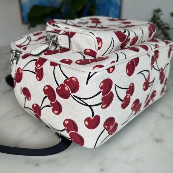 COACH Court Backpack Cherry Print Silver Red Multi-Leather main image 11